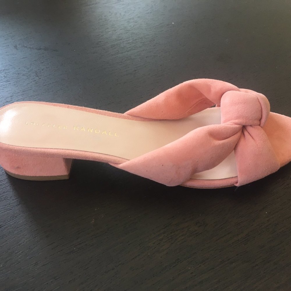 Loeffler Randal Light Coral Suede Sandals